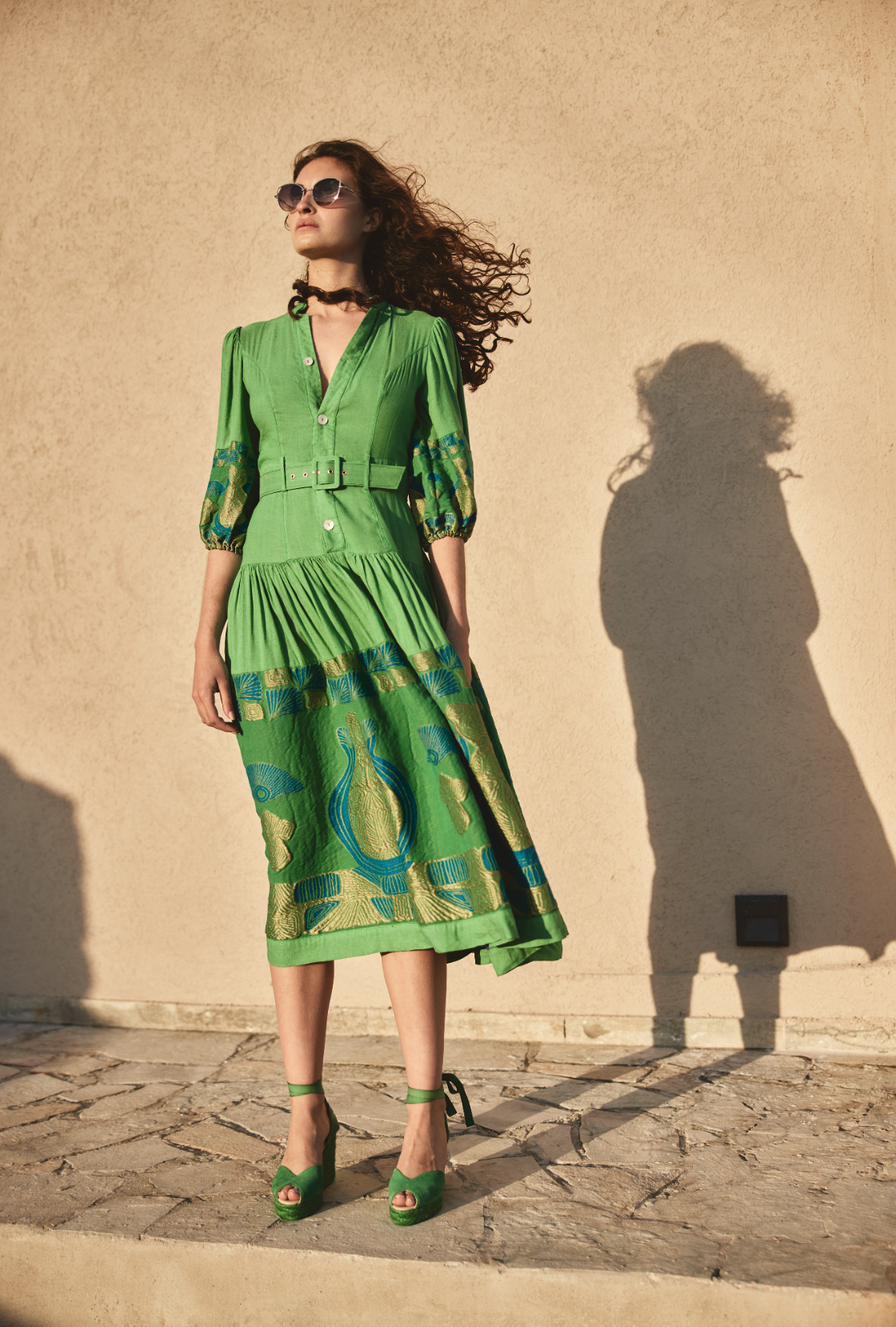 Antheia midi belted dress