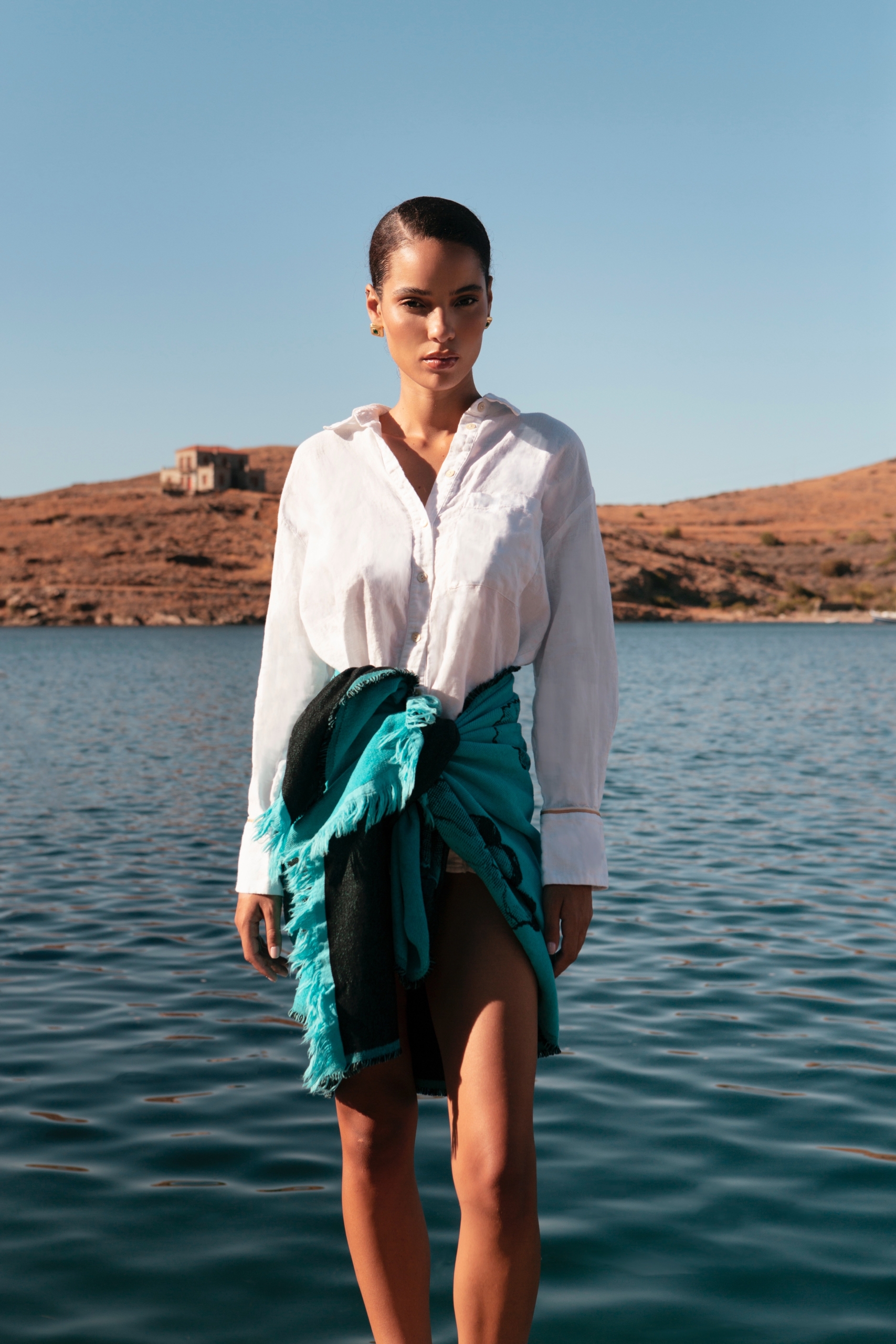 Iphigeneia loose fit linen monochromatic shirt