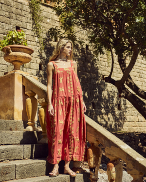 cotton blend maxi dress