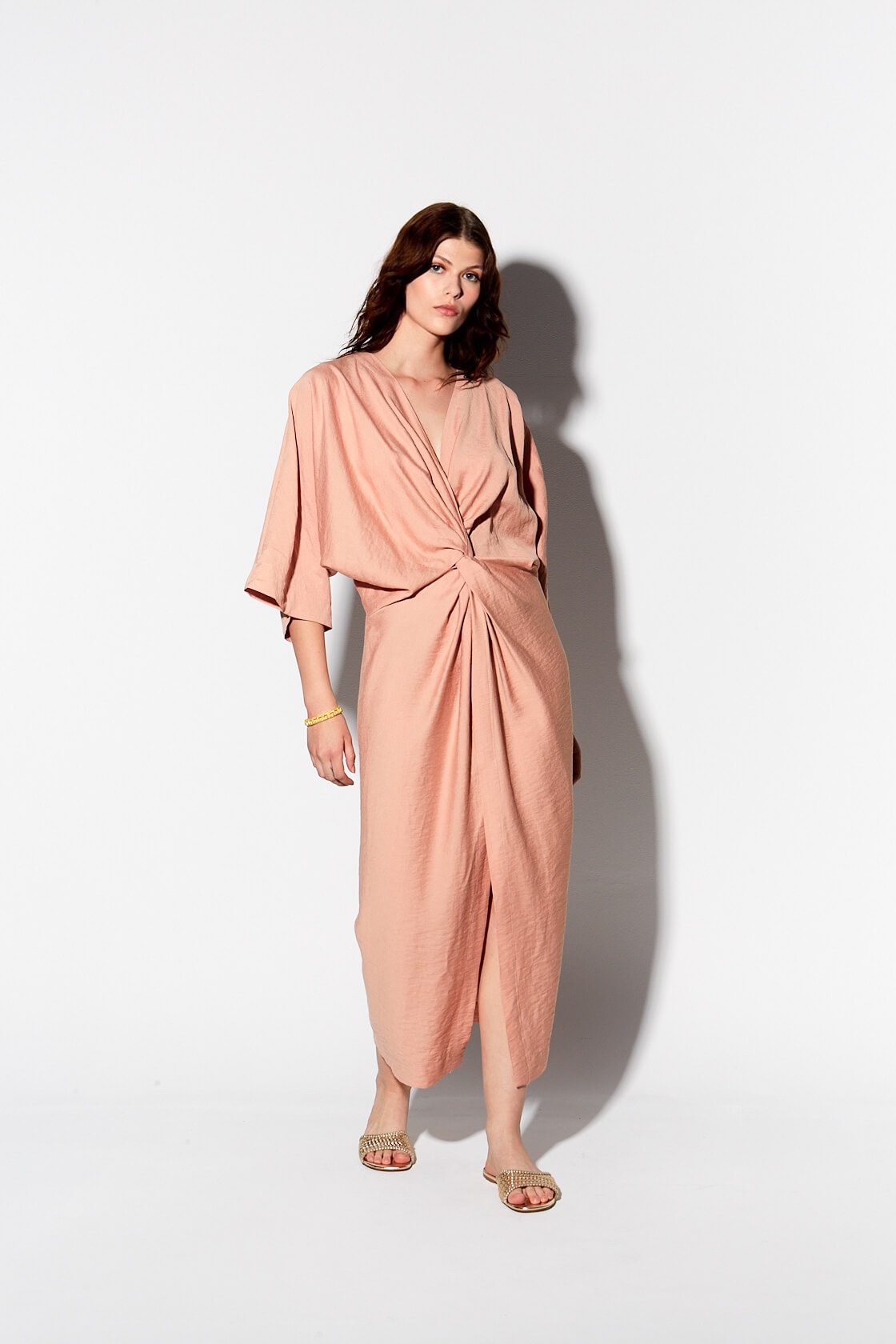 Agnes V-neck midi dress