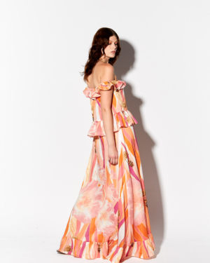 Callisto printed flamenco dress