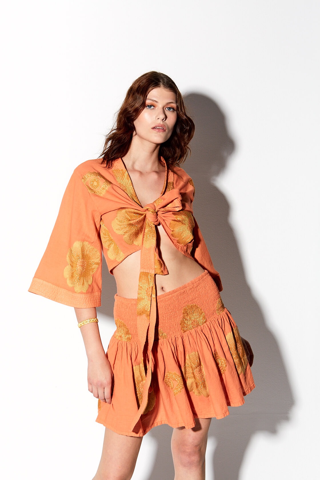 Aurora loom-wrap cropped top