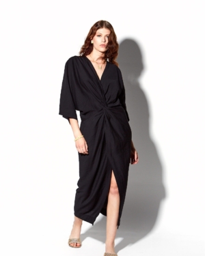 Agnes V-neck midi dress