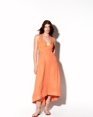 Chloe linen midi dress
