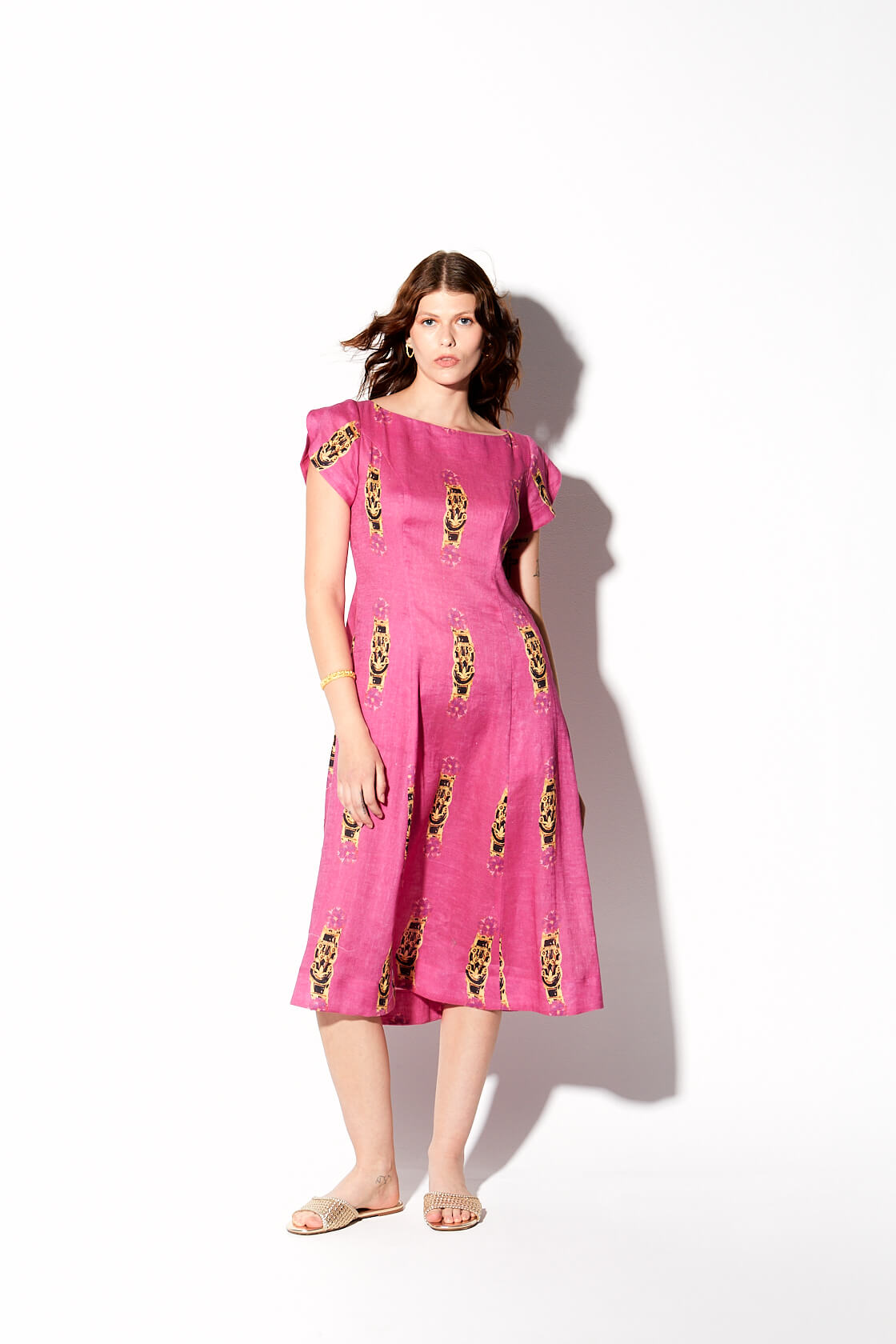 Flora printed midi dress