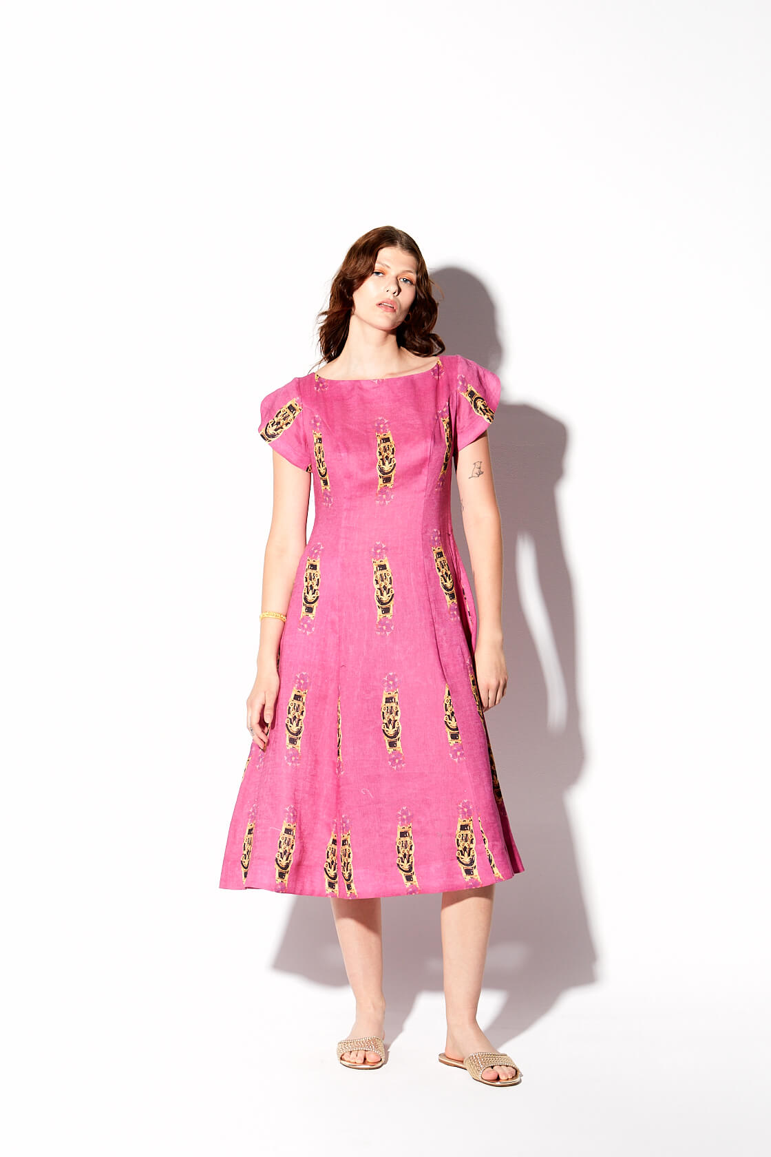 Flora printed midi dress