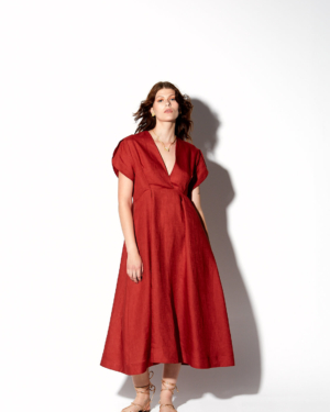 Cynthia pleated midi dress