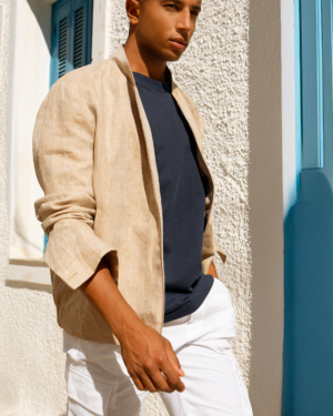 linen cargo bermuda shorts, Hermes cotton knit t-shirt