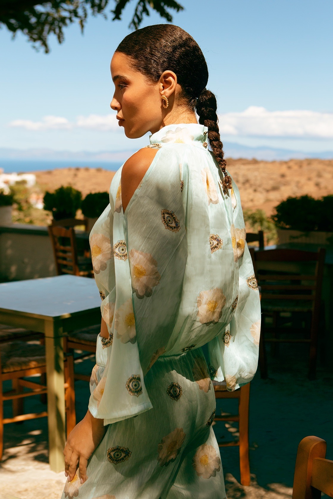 Althaia eye print crop top
