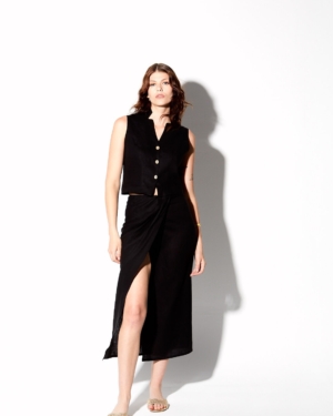 Doto linen black vest