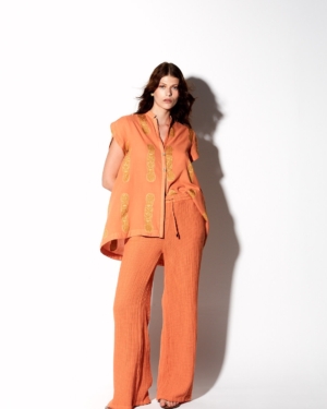 Alcyone cotton-linen pants