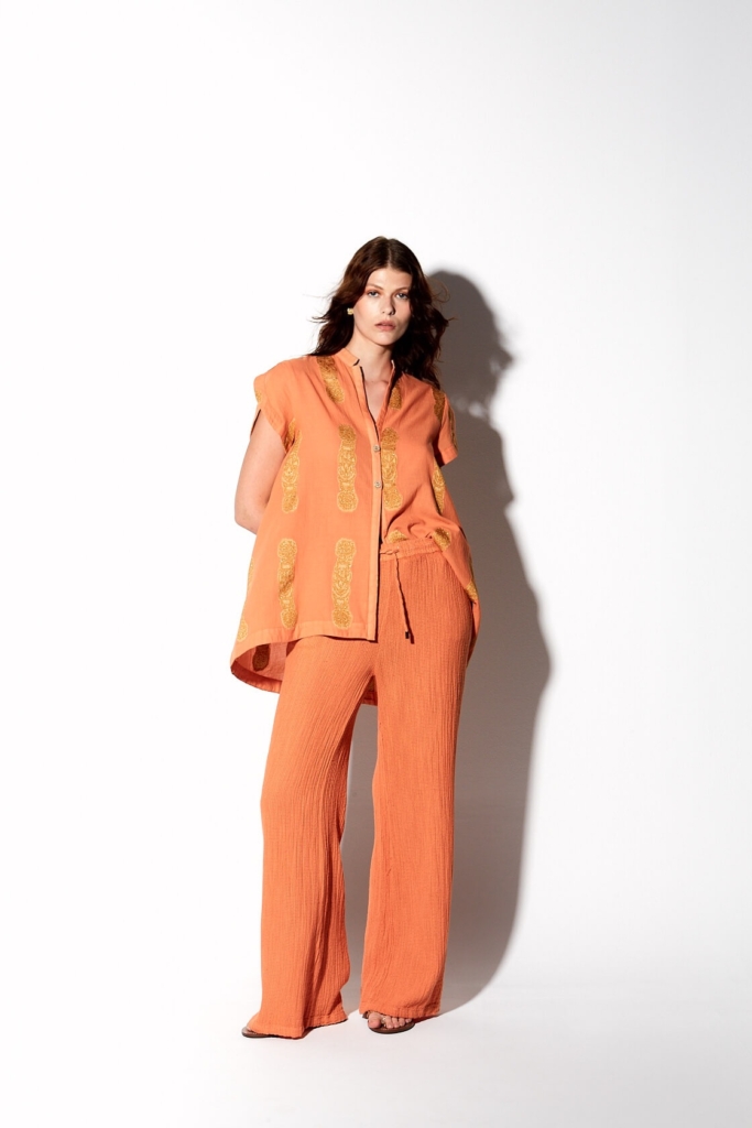 Alcyone cotton-linen pants