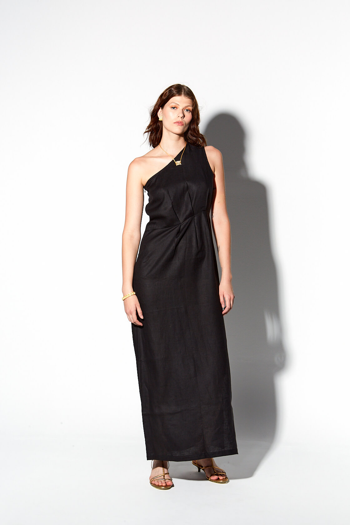 one shoulder maxi dress