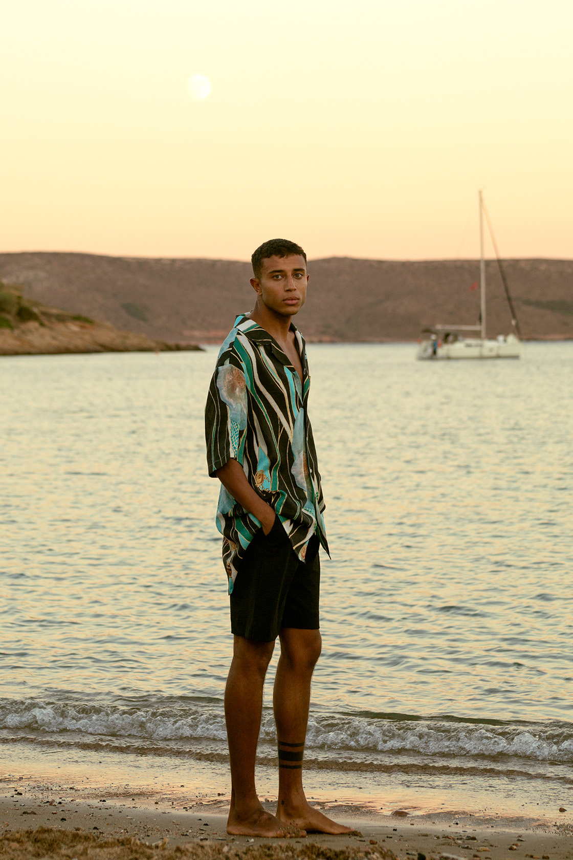 Adonis printed camp shirt