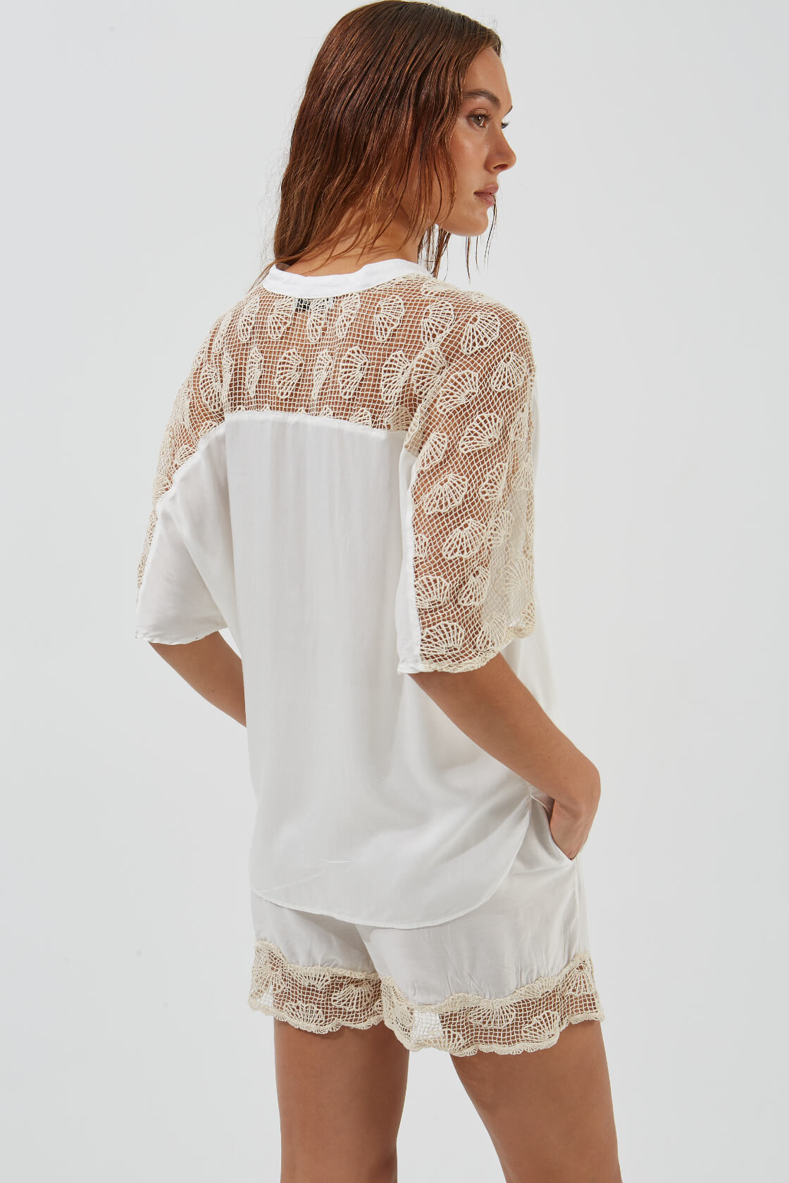 Hyacinth lace trimmed shorts