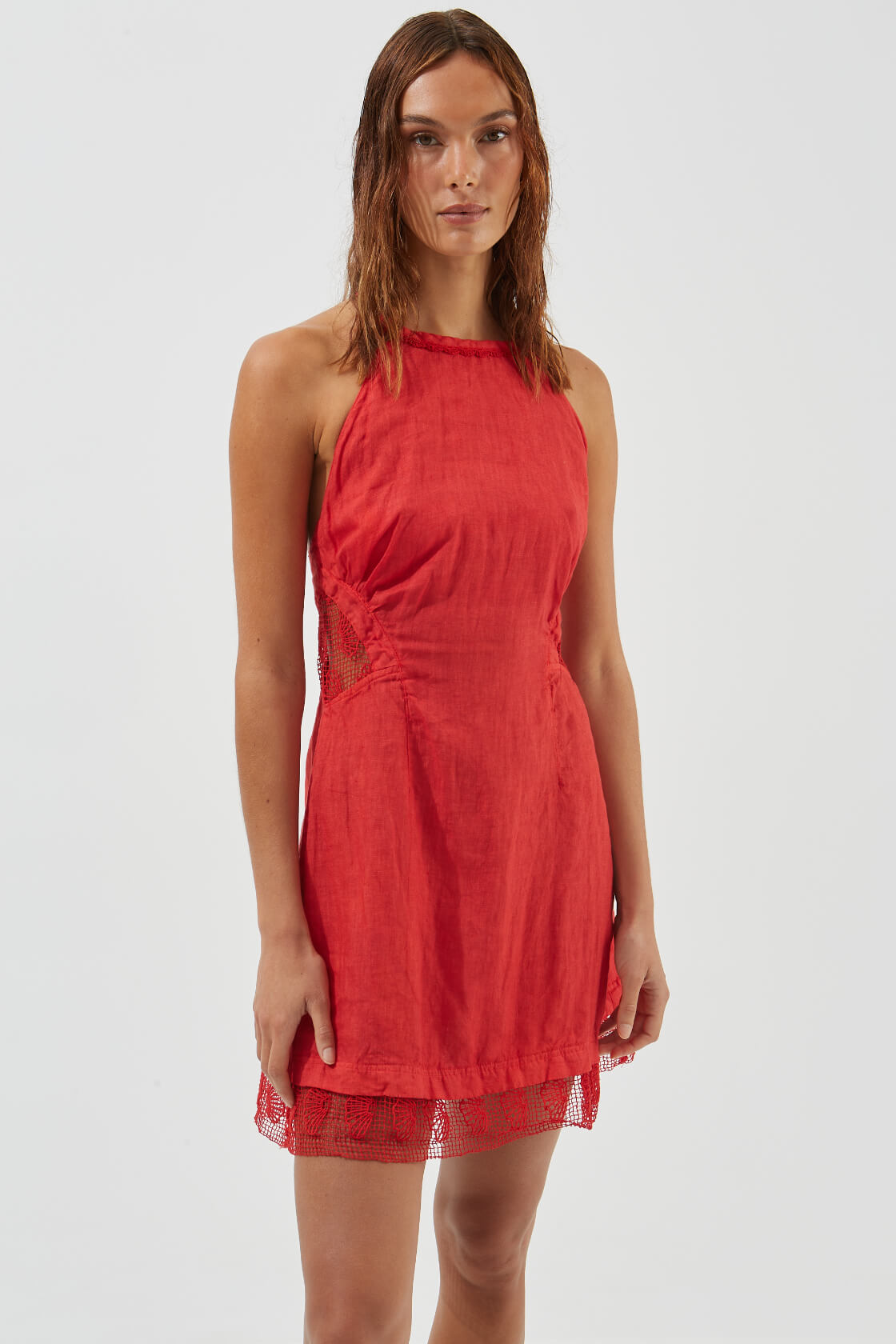 Anemone mini lace trimmed dress
