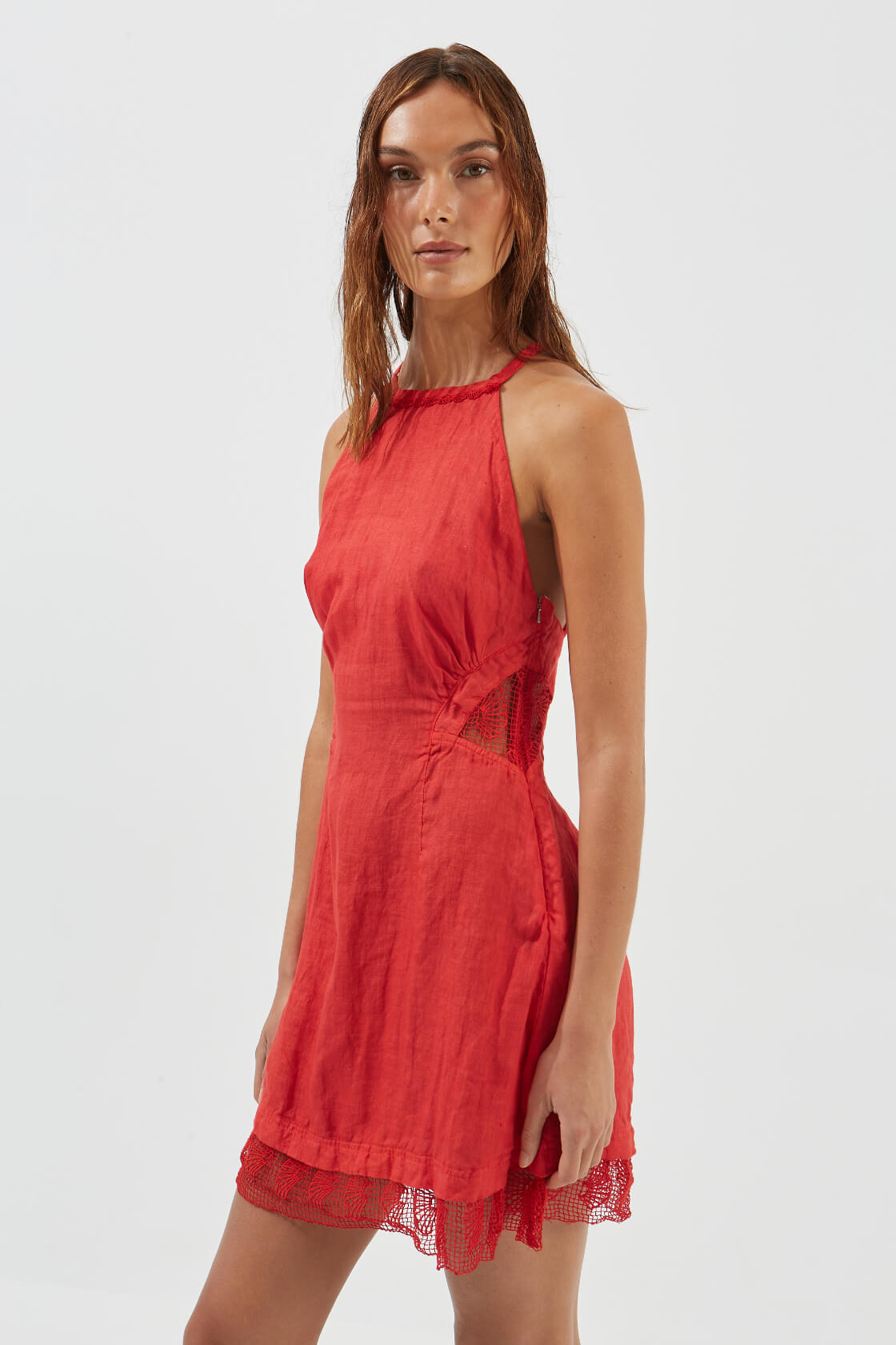 Anemone mini lace trimmed dress