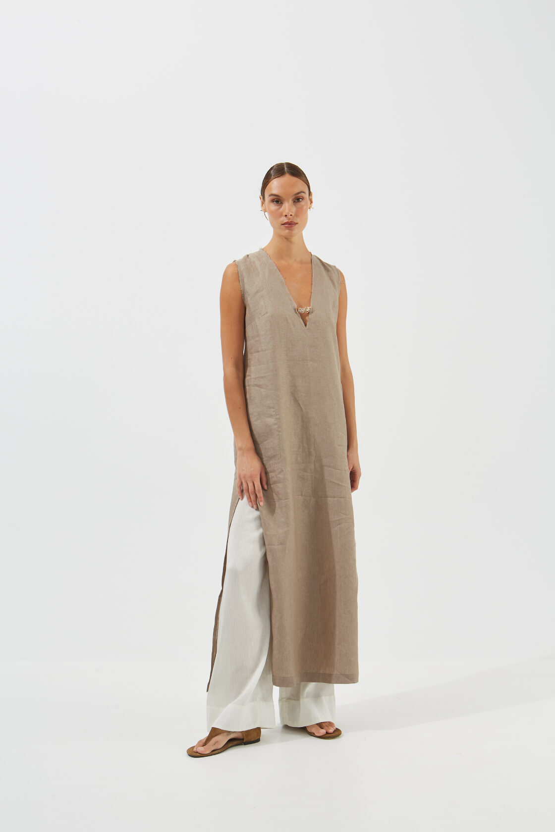 chinese dress ladies The Sardinia - Off-The-Shoulder Linen Mini Dress main image 1