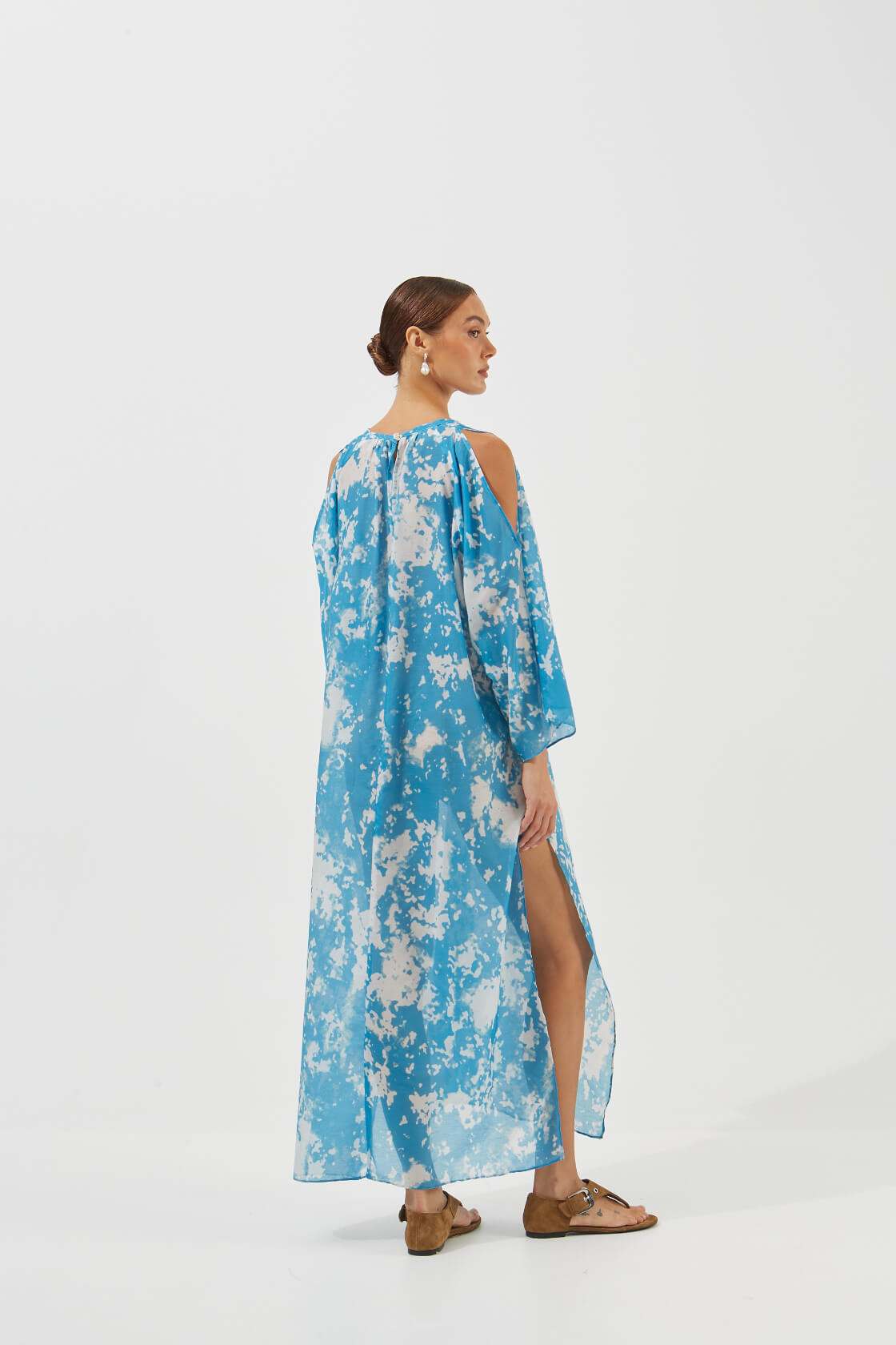 Jasmine silk-cotton maxi kaftan dress