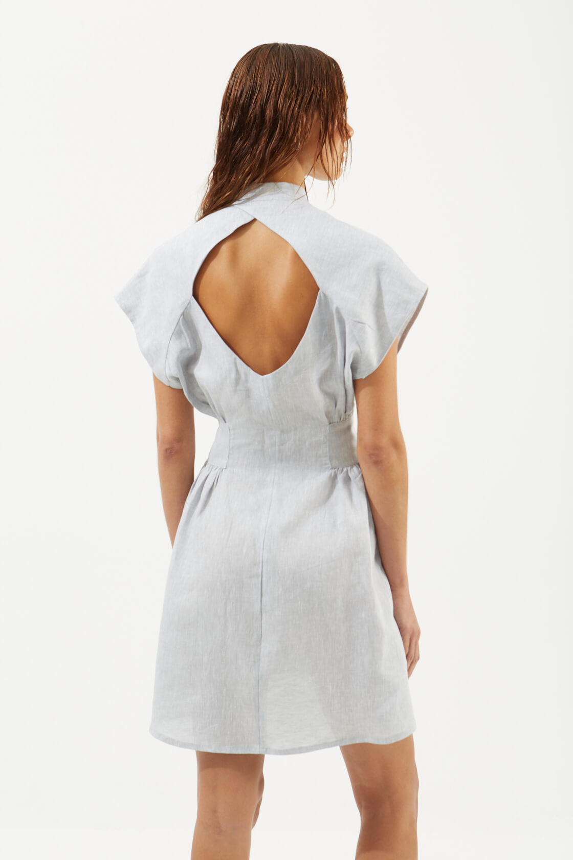 Amaryllis mini-wrap linen dress