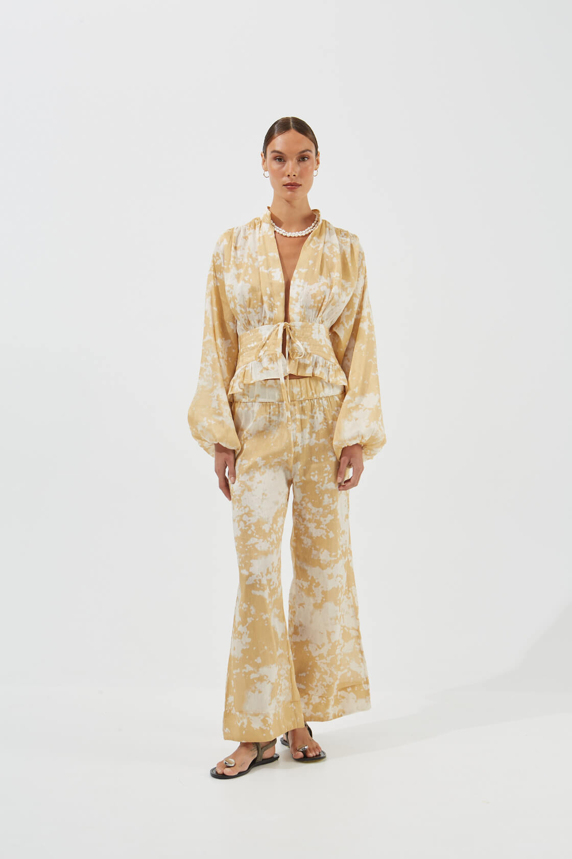 Phoibe straight-leg printed pants