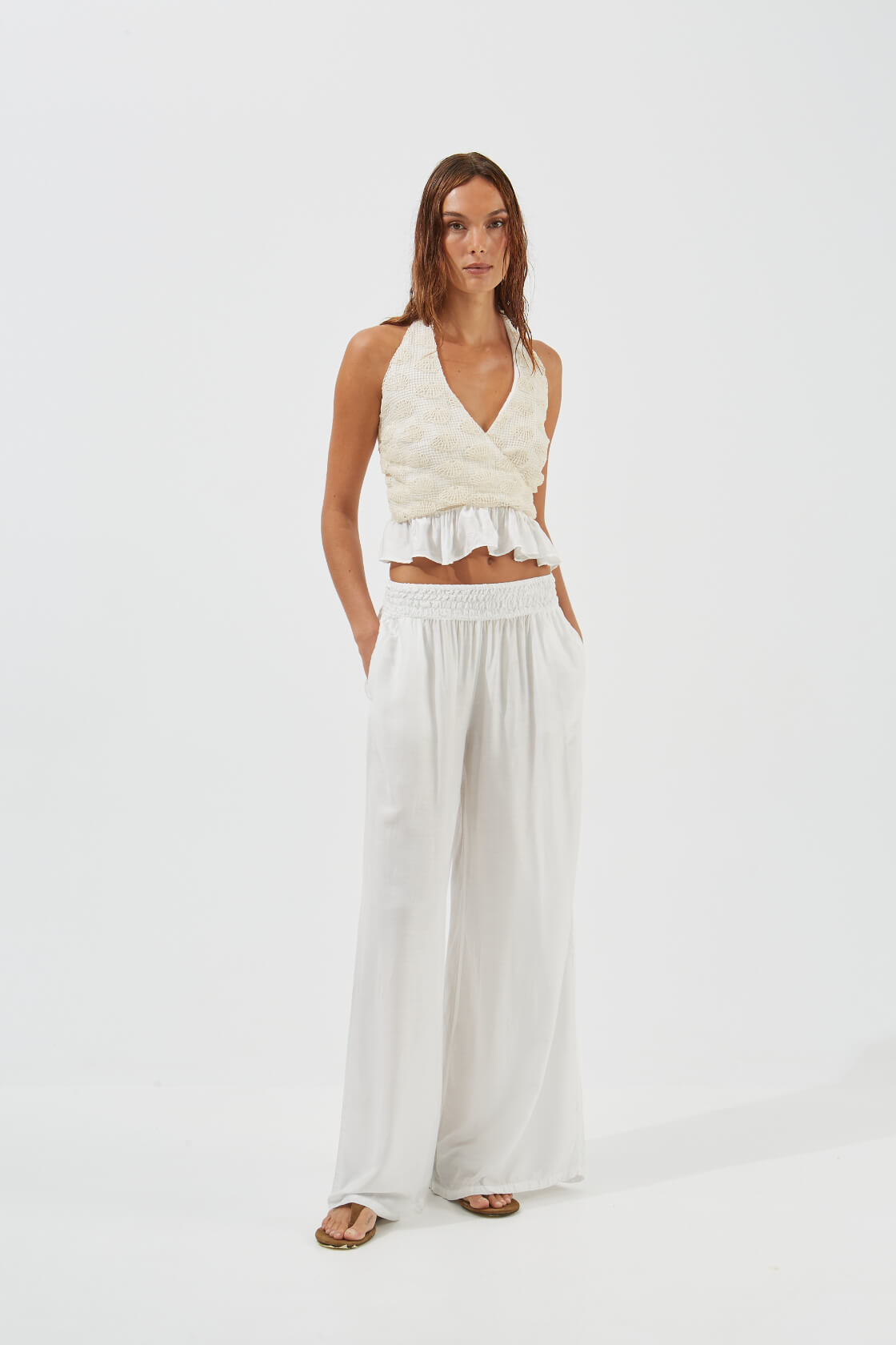 Aster straight-leg silk-viscose blend pants