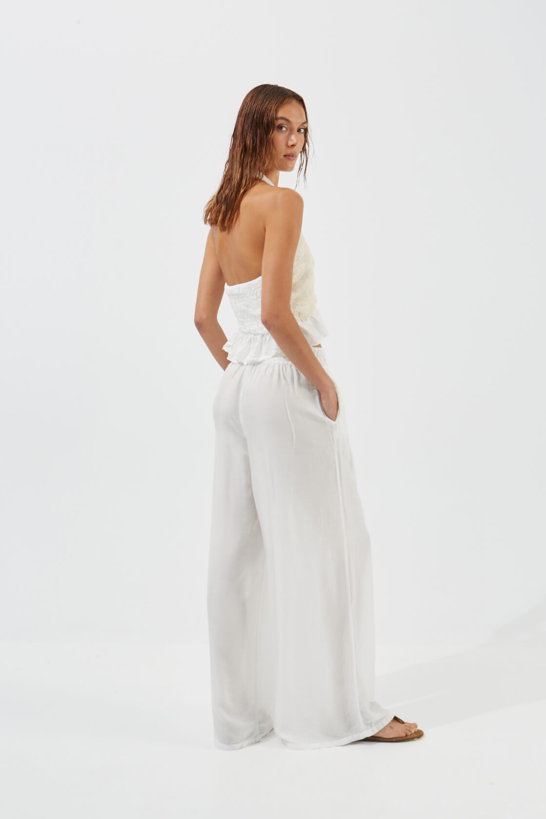 Aster straight-leg silk-viscose blend pants