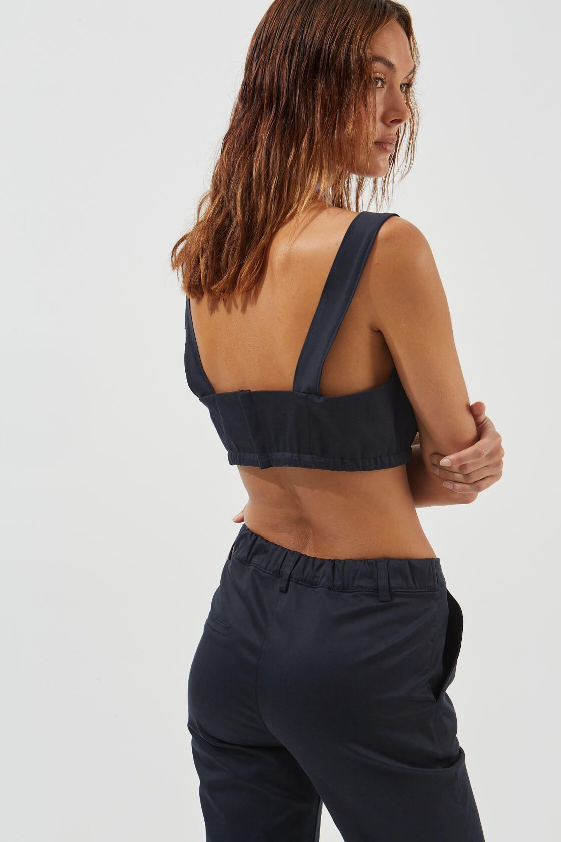 Lotus elastic cotton-tencel capri