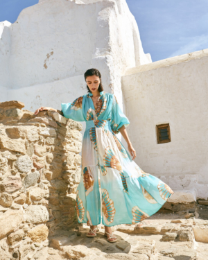 puff sleeves maxi dress