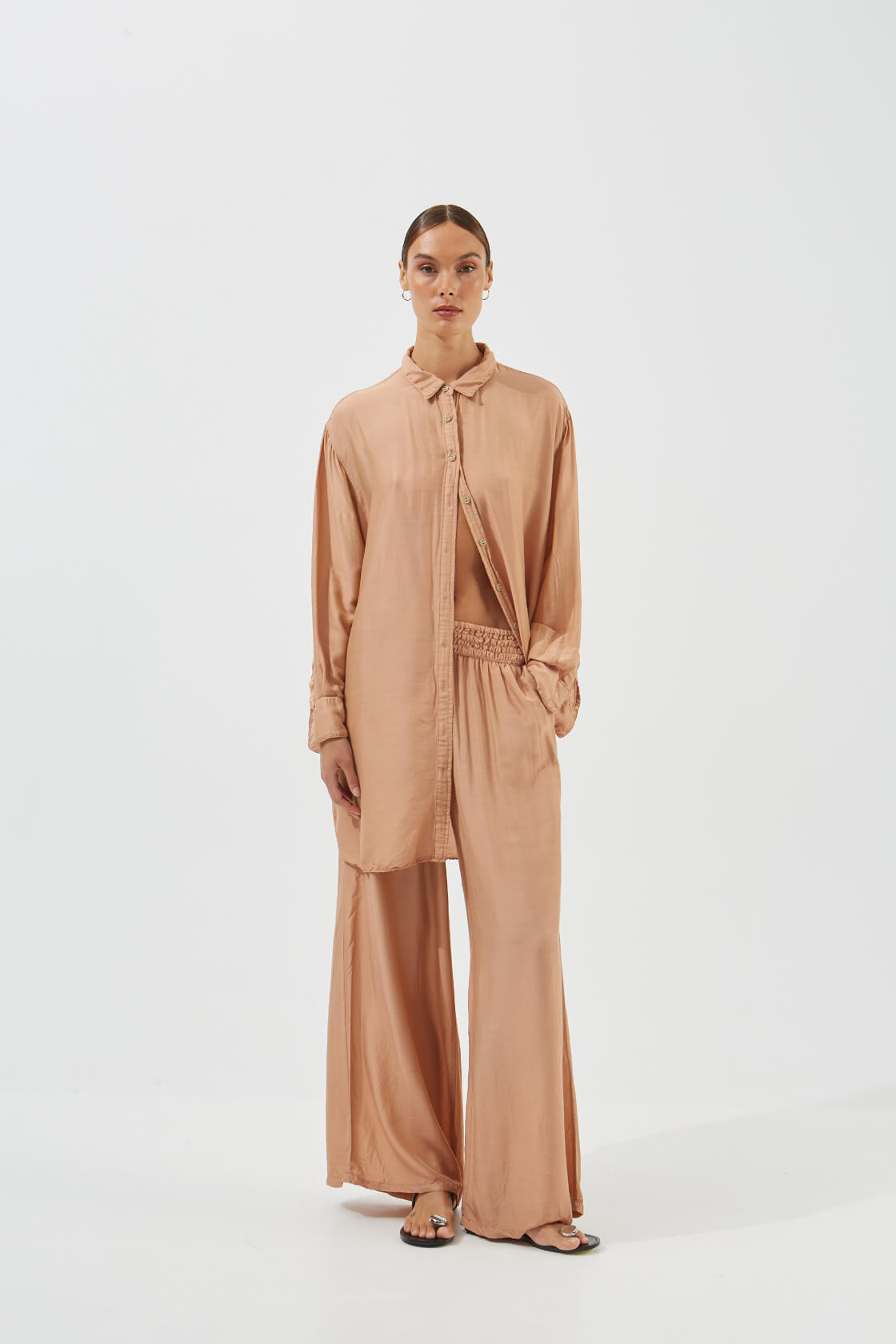 Aster straight-leg silk-viscose blend pants