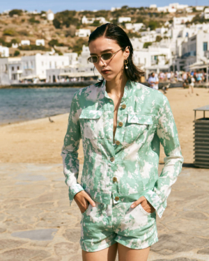 ethereal expressions linen denim-like jacket