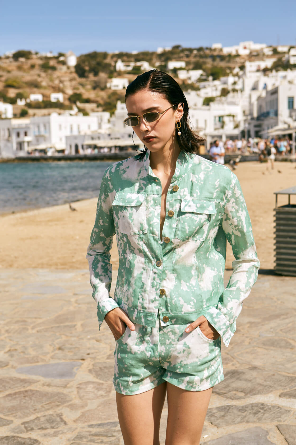 ethereal expressions linen denim-like jacket