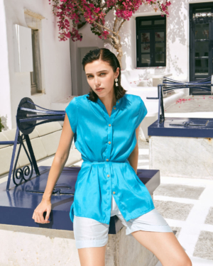 Silk-viscose bermuda shorts