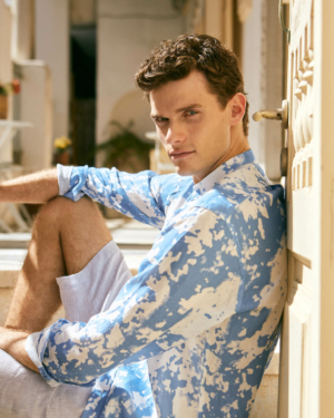 ethereal expressions Mandarin-collar printed shirt