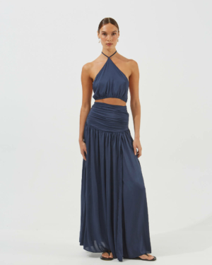 maxi front-slit skirt