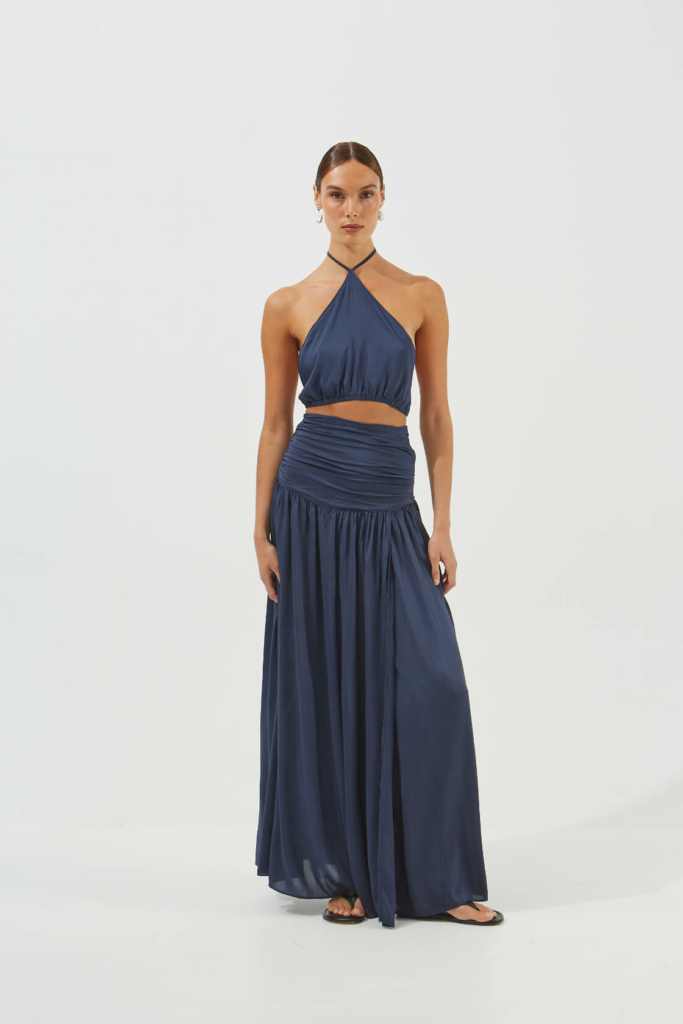 maxi front-slit skirt