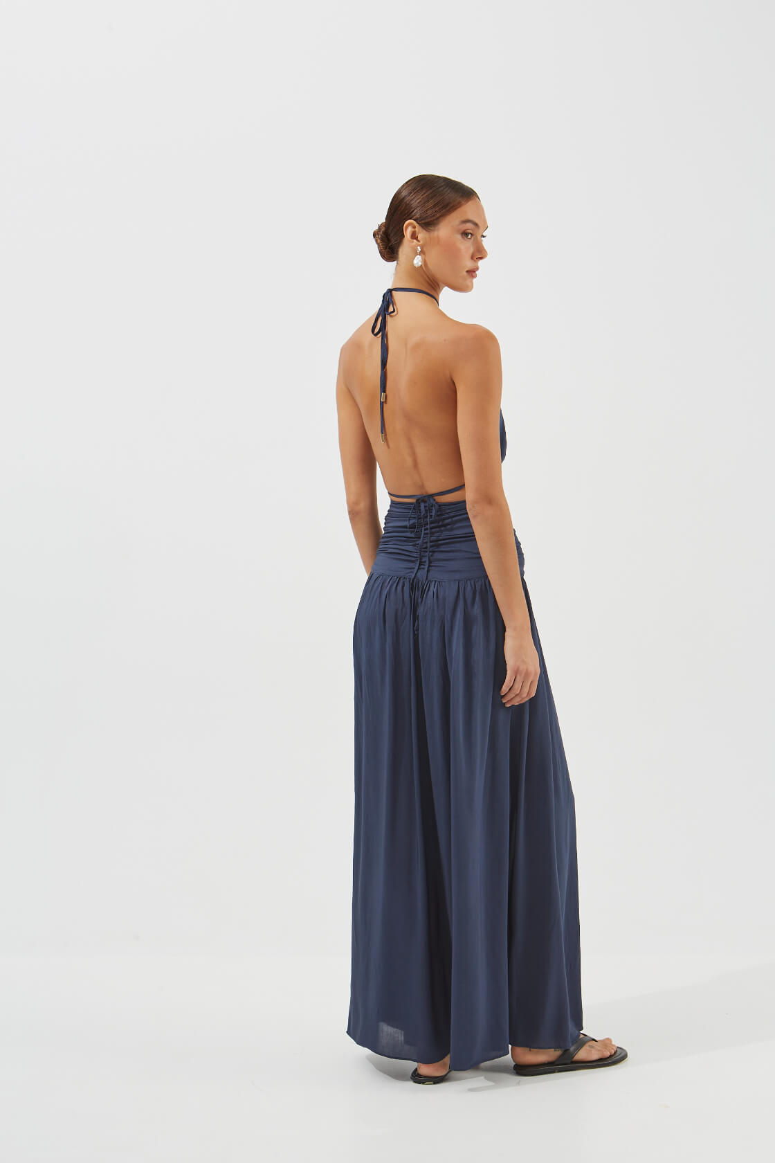 Blossom maxi front-slit skirt