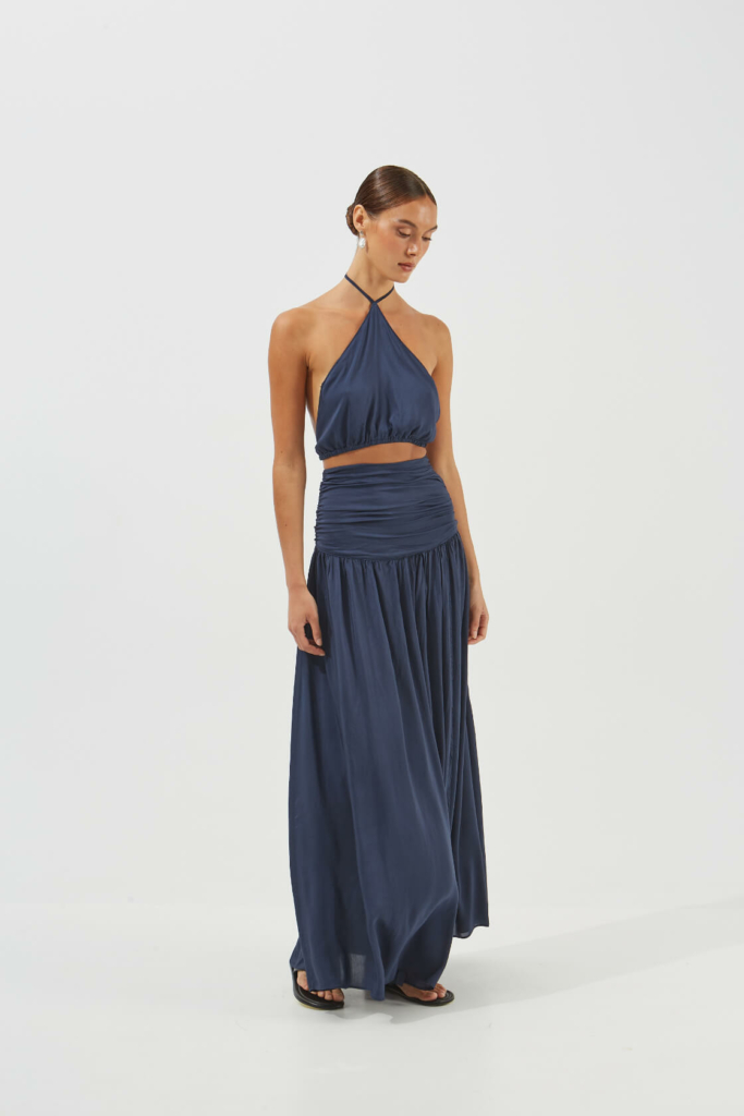 maxi front-slit skirt