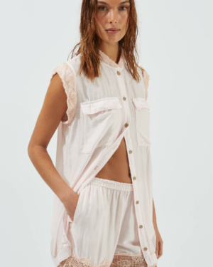 lace trimmed long vest