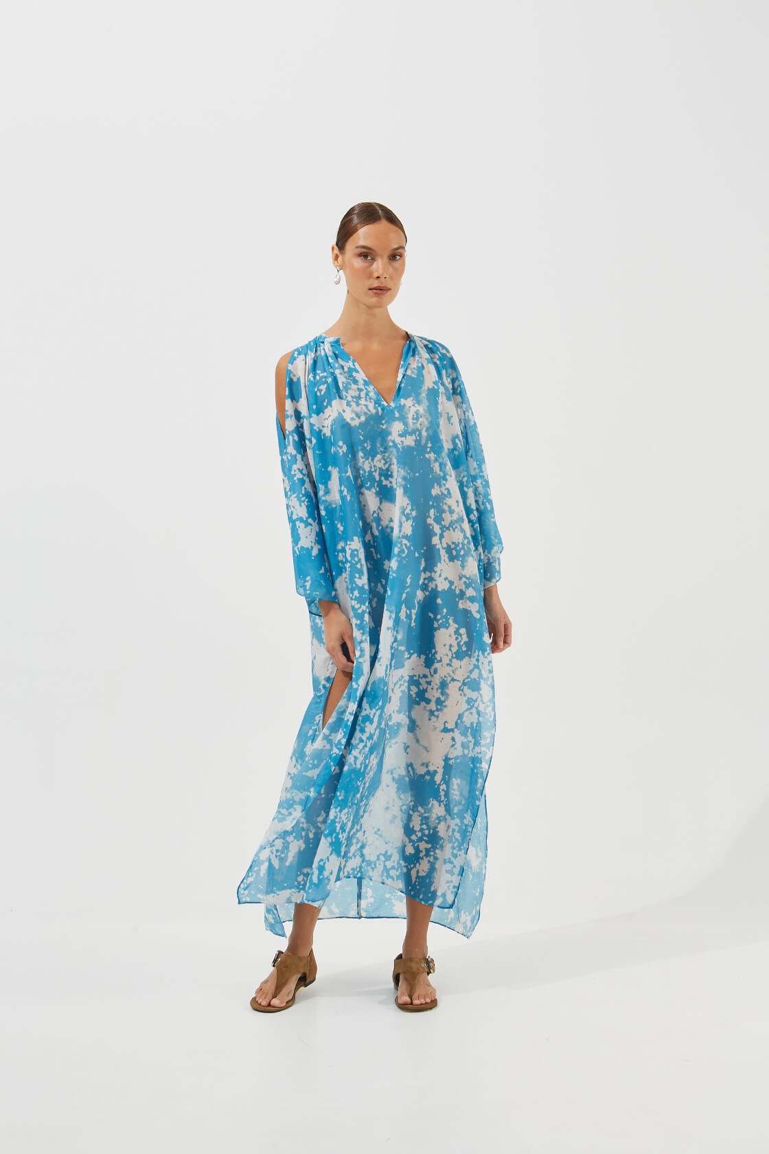 Jasmine silk-cotton maxi kaftan dress