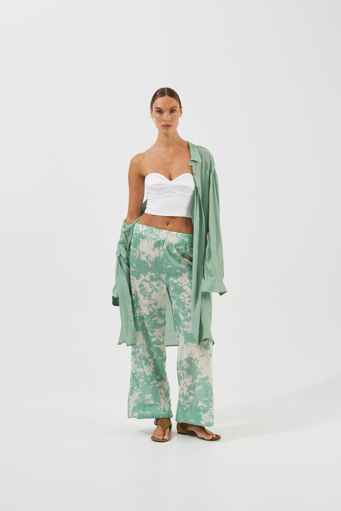Phoibe straight-leg printed pants