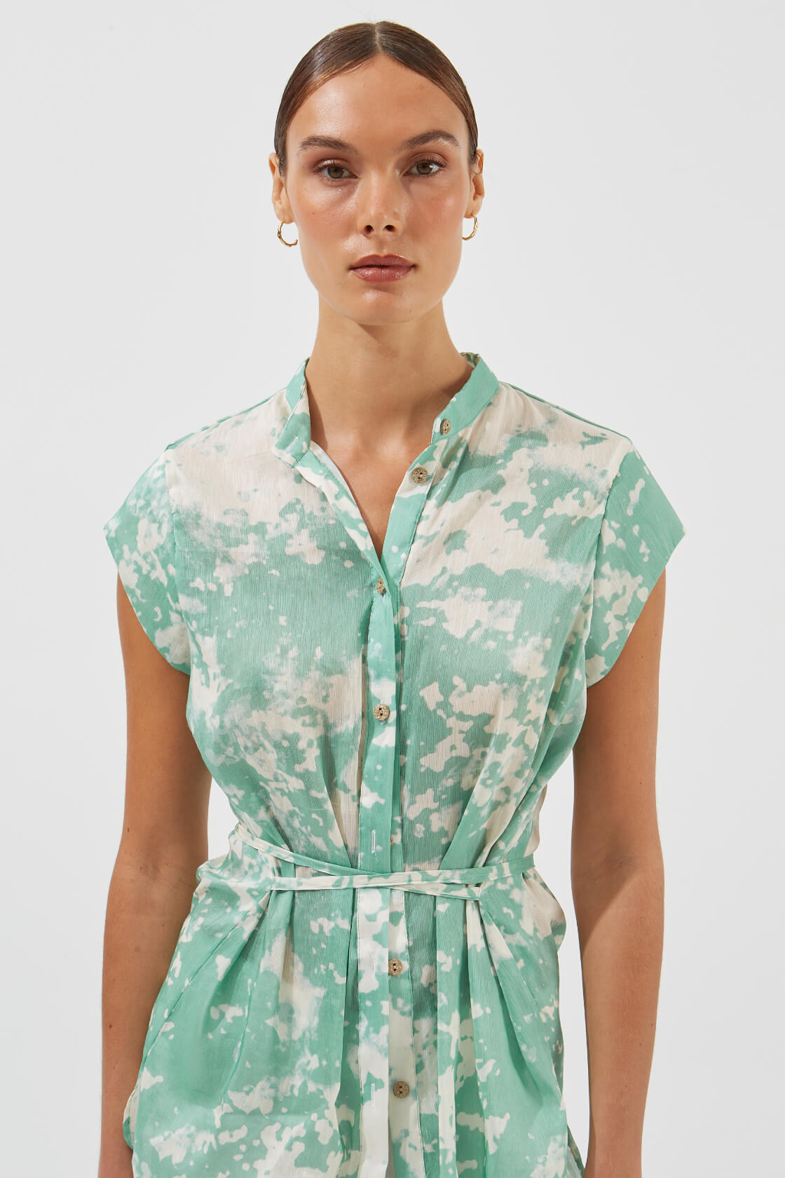 Plumeria short sleeves printed shirt