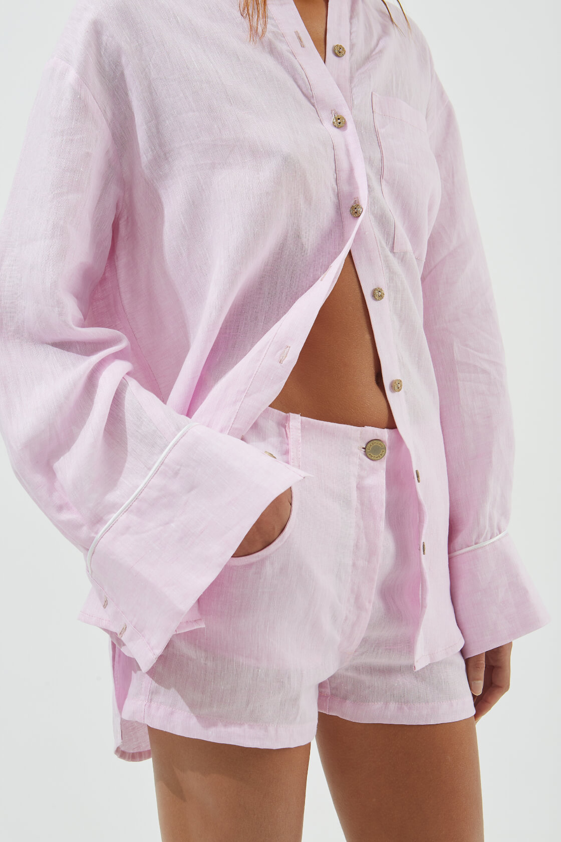 Lucia linen denim-like shorts